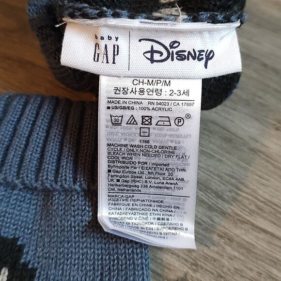 New With Tags BabyGap Disney Minnie Mouse Size S/M (2-3 Years) Blue Mittens - Picture 6 of 6